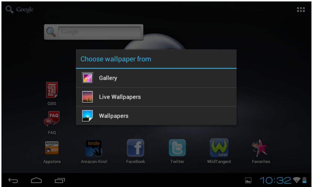 VIEWSONIC VIEWPAD E72 - Setting wallpaper - 1