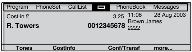 ERICSSON DIALOG 4225 VISION - Cost information - 2