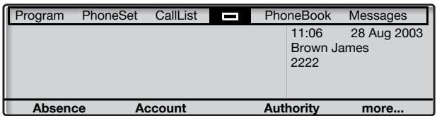 ERICSSON DIALOG 4225 VISION - Top menu (Dialog 4225 Vision) - 1