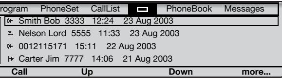 ERICSSON DIALOG 4225 VISION - Call list options - 1