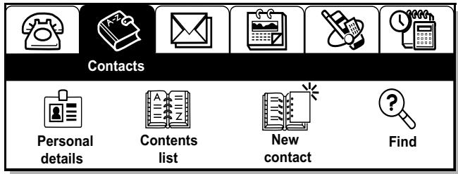 ERICSSON R380 - To access Contacts: - 1