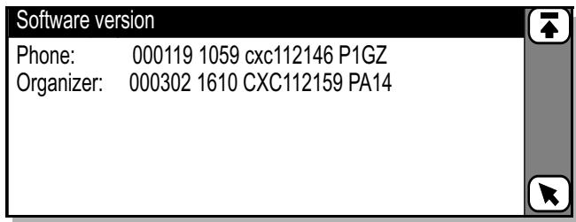 ERICSSON R380 - To get information relating to the software versions: - 1