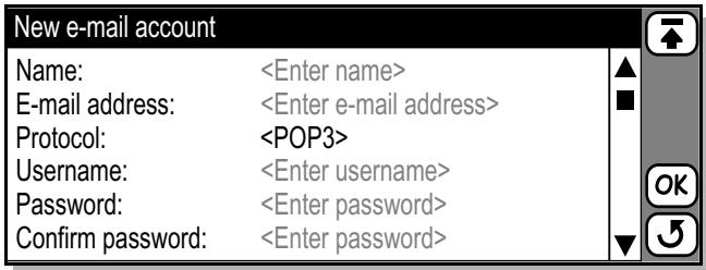 ERICSSON R380 - To create or change an e-mail accounts settings: - 1