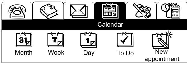 ERICSSON R380 - To access calendar: - 1