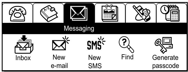 ERICSSON R380 - To access the Messaging application with the flip open: - 1