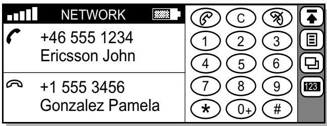 ERICSSON R380 - To switch between an active and a held call: - 1