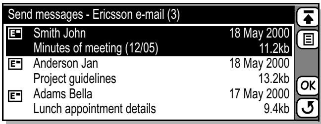 ERICSSON R380 - To send messages held in the outbox: - 3