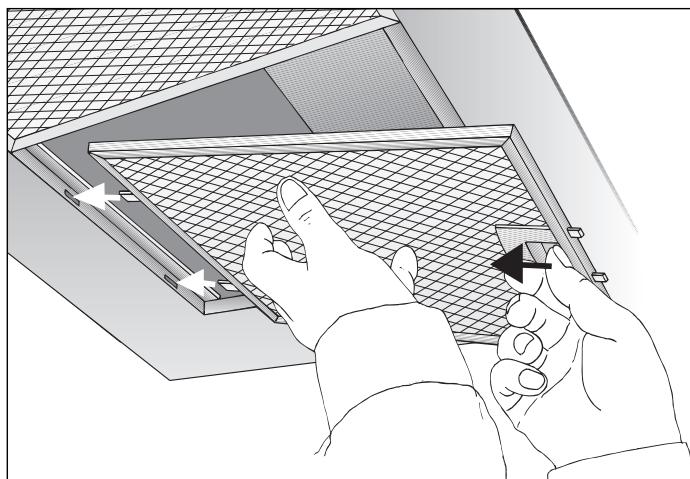 GAGGENAU AW280720 - Removing and inserting the metal grease filters: - 1