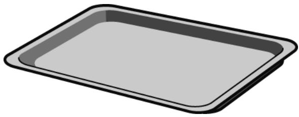 Illustration simple d'un plateau de cuisson rectangulaire (aucun texte ou symbole)