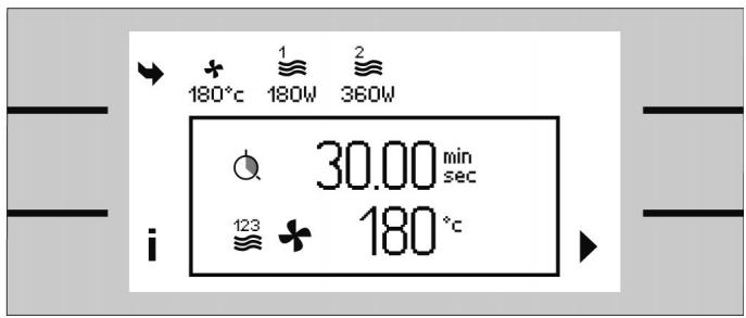 180°C 180W 360W 30.00 min sec 123 180°C