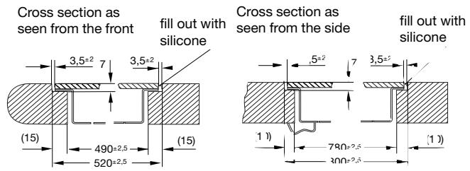 GAGGENAU CK481110 - Other worksurfaces (i.e. wood, plastic, Corian, etc.) are unsuitable. - 1