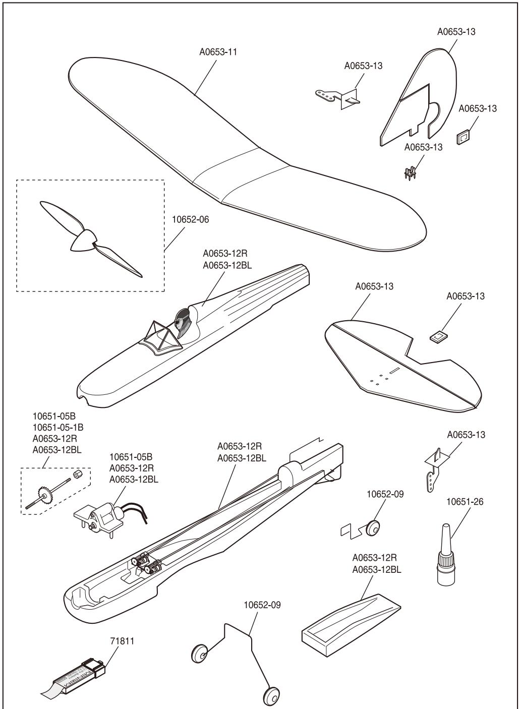 KYOSHO MINIUM FLYBABY - Eclaté / Despiece / 分解图 - 1