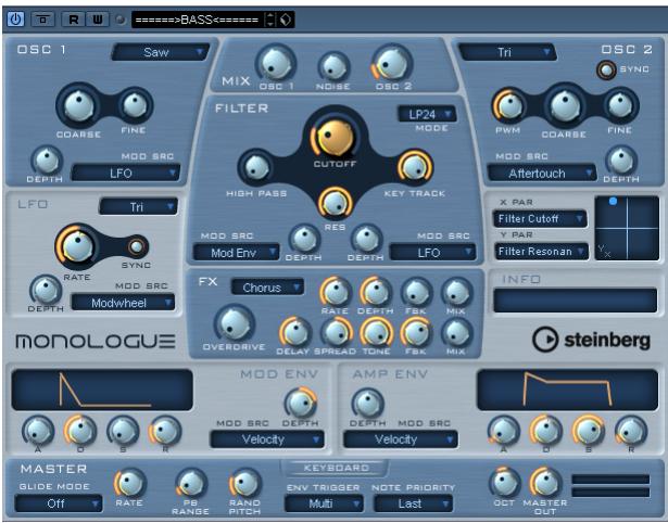STEINBERG CUBASE 4 - Monologue - synthétiseur monophonique à modélisation analogue (cubase uniquement) - 1