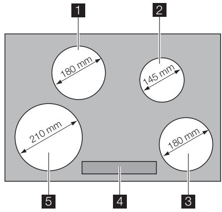 PROGRESS PAI8000E - Cooking surface layout - 1