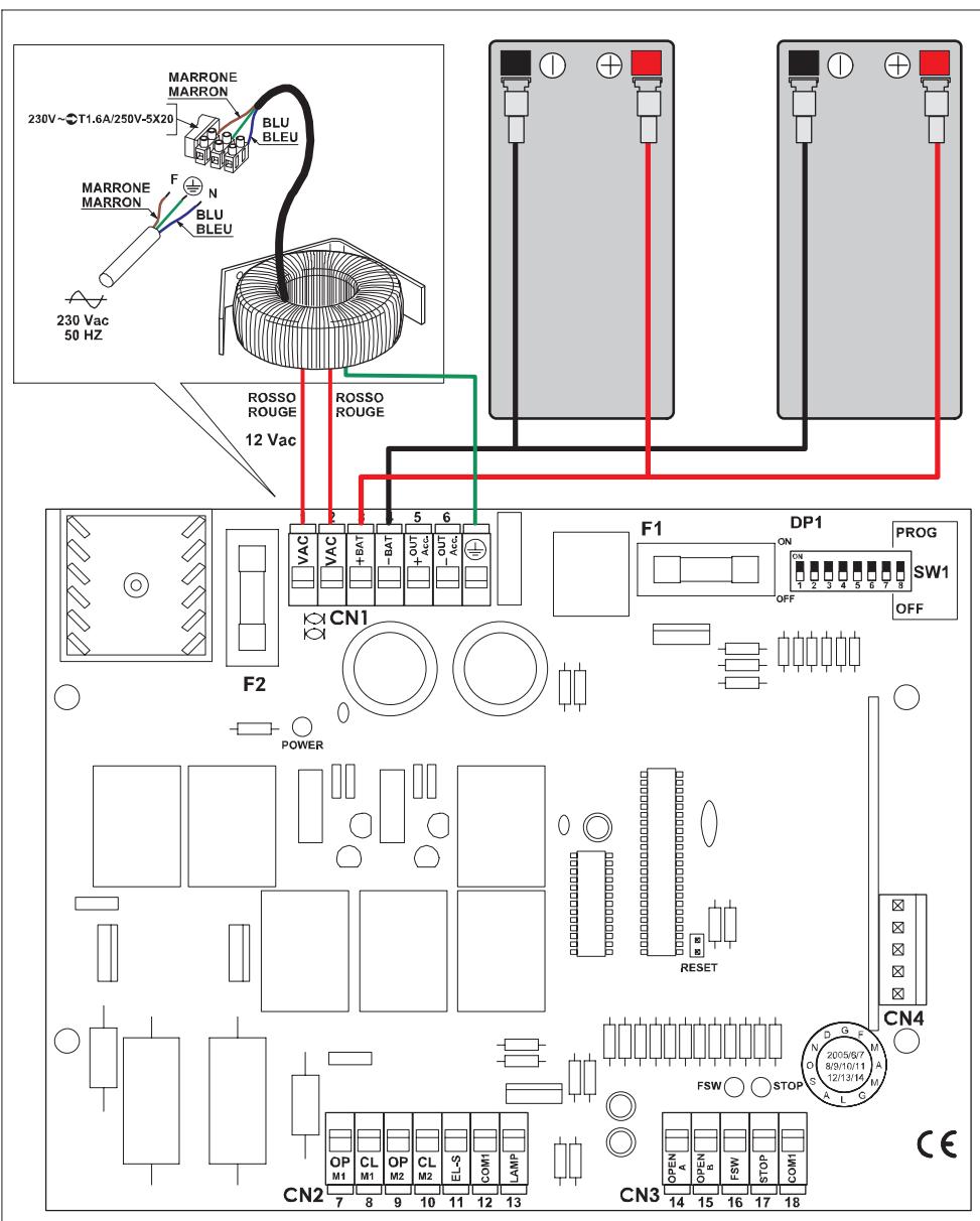 ADYX LINEA 300 - BRANCHEMENT DES BATTERIES (EN OPTION) - 1