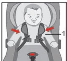 KIDDY MAXI PRO - Allacciare le cinture di sicurezza del bambino - 1