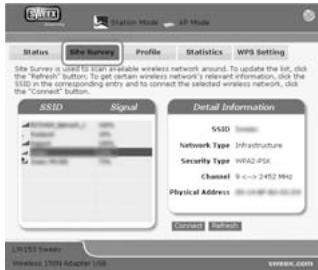 SWEEX LW150 - Windows XP avec utilitaire sweex : - 2