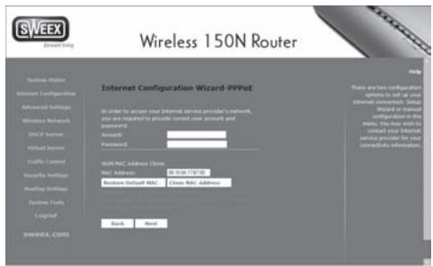 SWEEX LW150 - Configuration 2: pppoe - 1