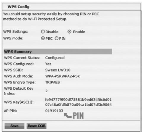 SWEEX LW310 - WPS (WiFi Protected Setup) - 2