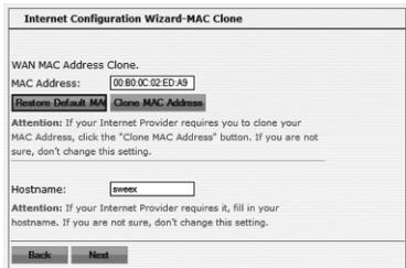 SWEEX LW310 - Settings 1 DHCP without hostname (Suitable for most providers) - 2