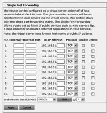 SWEEX LW310 - Opening the ports in the router (Port Forwarding and DMZ) - 2