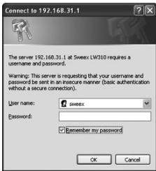 SWEEX LW310 - Connecting to the router (Login) - 2