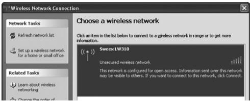 SWEEX LW310 - Connecting the computer to the wireless network - 1