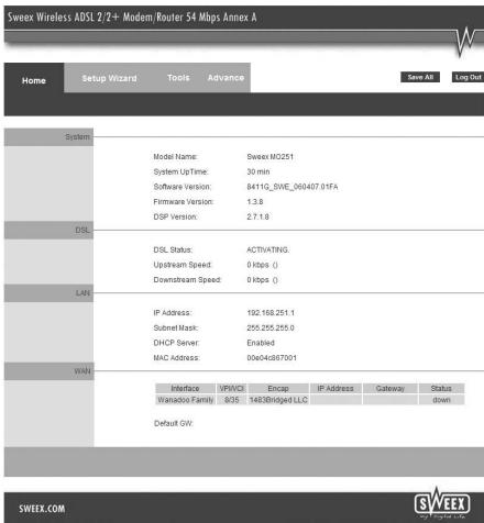 SWEEX MO251V2 - Modem access (Login) - 3