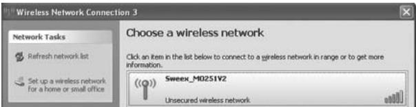 SWEEX MO251V2 - Connecting the computer to the wireless network - 1