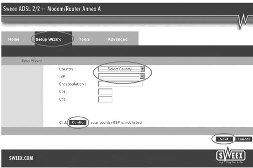 SWEEX MO251V2 - Setting the Internet Provider (ISP) - 1