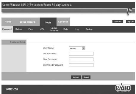 SWEEX MO251V2 - Changing the password (Password) - 1
