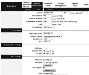 SWEEX MO300 - Wireless settings and security - 1