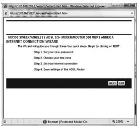 SWEEX MO300 - Important! The Setup Wizard is located on the Sweex CD-ROM. This installation procedure will show you step by step how to setup the router. - 2