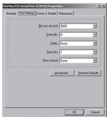 SWEEX PU012 - Port settings Serial - 1