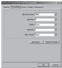 SWEEX PU013 - Port settings Serial - 1