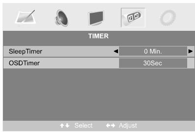 SWEEX TV022 - Timer menu options - 1