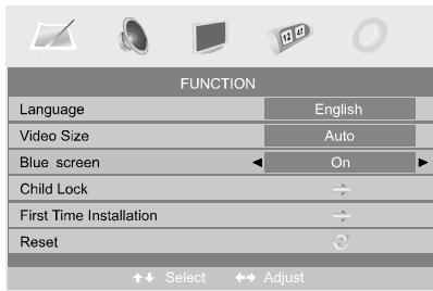 SWEEX TV022 - Function menu options - 1
