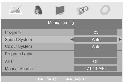 SWEEX TV023 - Manual Tuning - 1