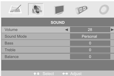 SWEEX TV023 - AUDIO menu options - 1