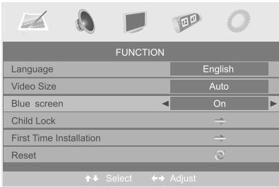 SWEEX TV023 - Function menu options - 1