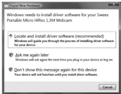 SWEEX WC003V3 - Software installation under Windows Vista - 1