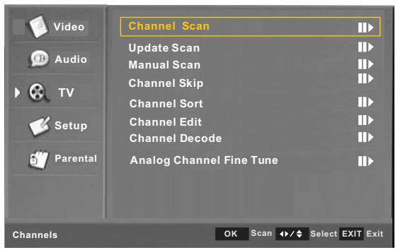 SWEEX TV126 - TV MENU - 1