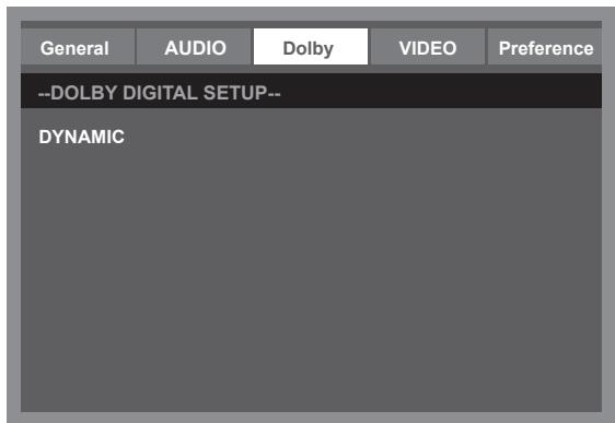 SWEEX TV134 - Dolby Digital setup menu - 1