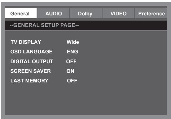 SWEEX TV134 - General setup menu - 1