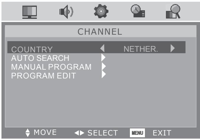 SWEEX TV134 - CHANNEL menu - 1