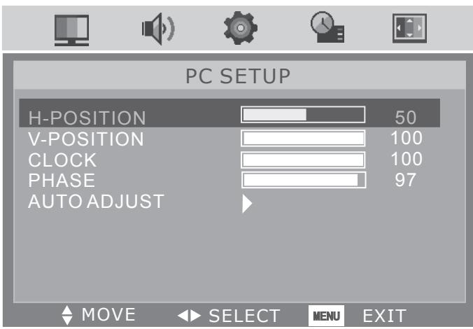 SWEEX TV134 - PC SETUP menu - 1