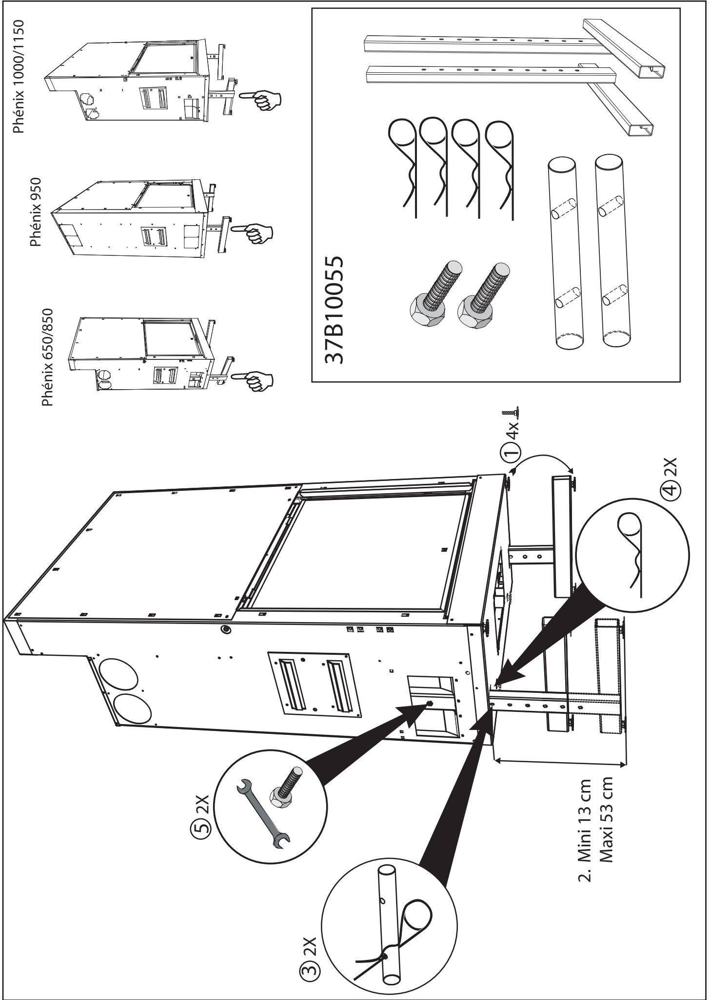 BODART & GONAY BODART & GONAY PHENIX 950DF - Placement des pieds - 1