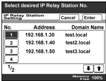KONICA BIZHUB 222 - Selecting an IP relay station - 3