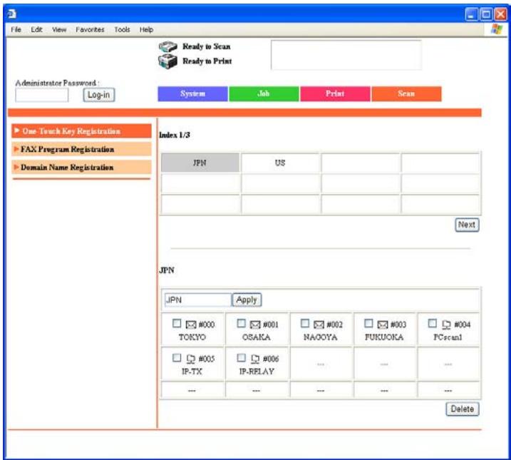 KONICA BIZHUB 222 - Changing the settings for a one-touch dial recipient - 1