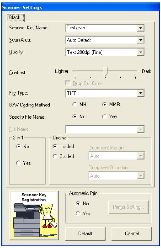 KONICA BIZHUB 222 - Click [Scanner Key Registration]. - 1